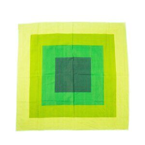 Green Modernist Print Scarf Vintage Accessories